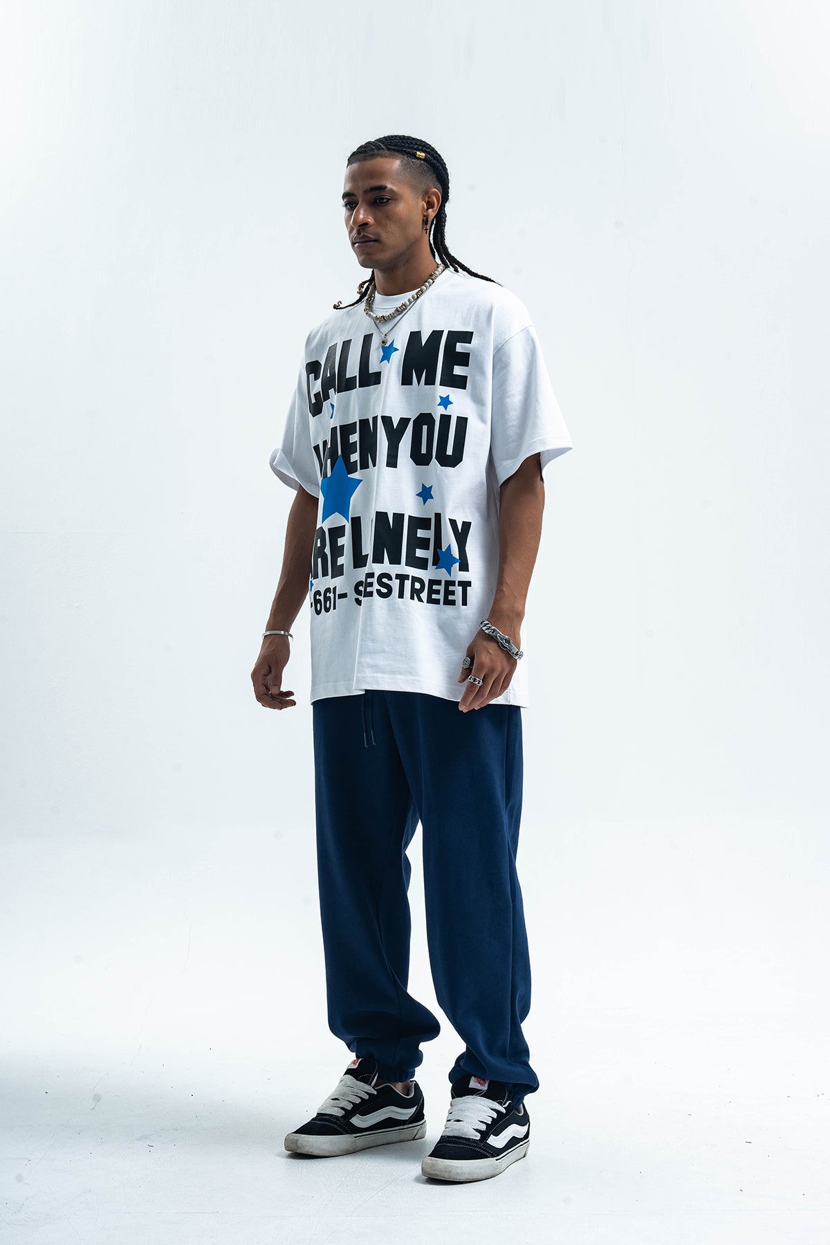 Lonely t-shirt single slogan top graffiti tee in Black