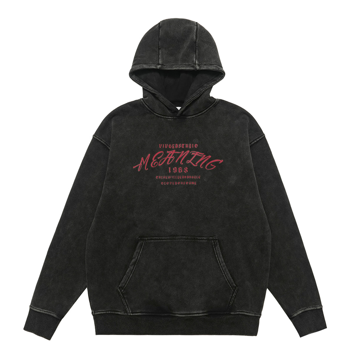 Palm print hoodie vintage hip-hop pullover retro gangster top tattoo print jumper in acid grey