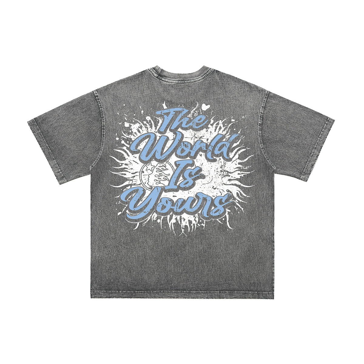 Psychedelic graffiti t-shirt hell slogan top grunge tee in black