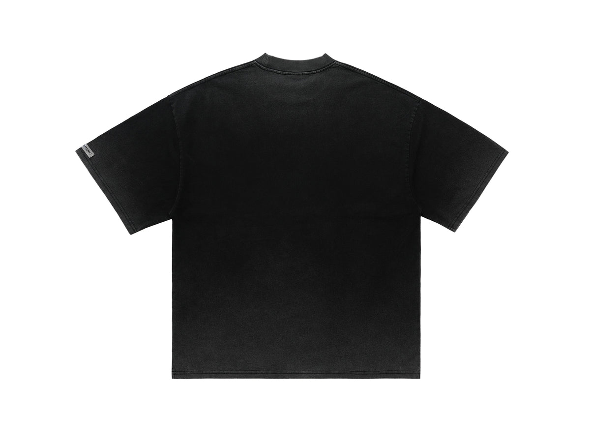 Cyberpunk t-shirt psychedelic print top raver tee in black