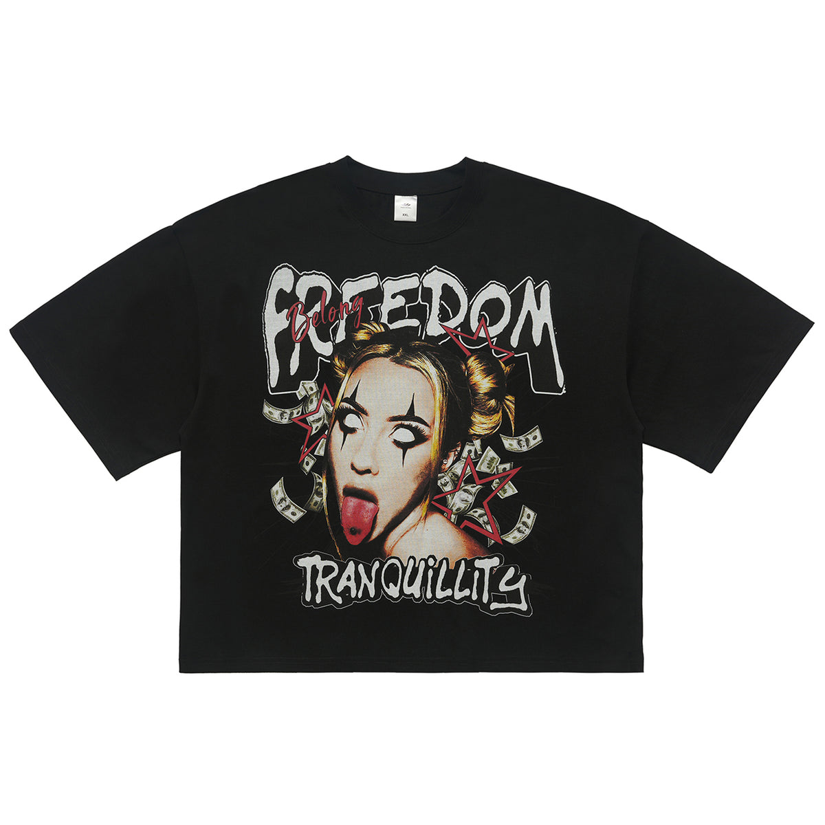 Freedom t-shirt piece slogan tee creepy y2k girl print top in white
