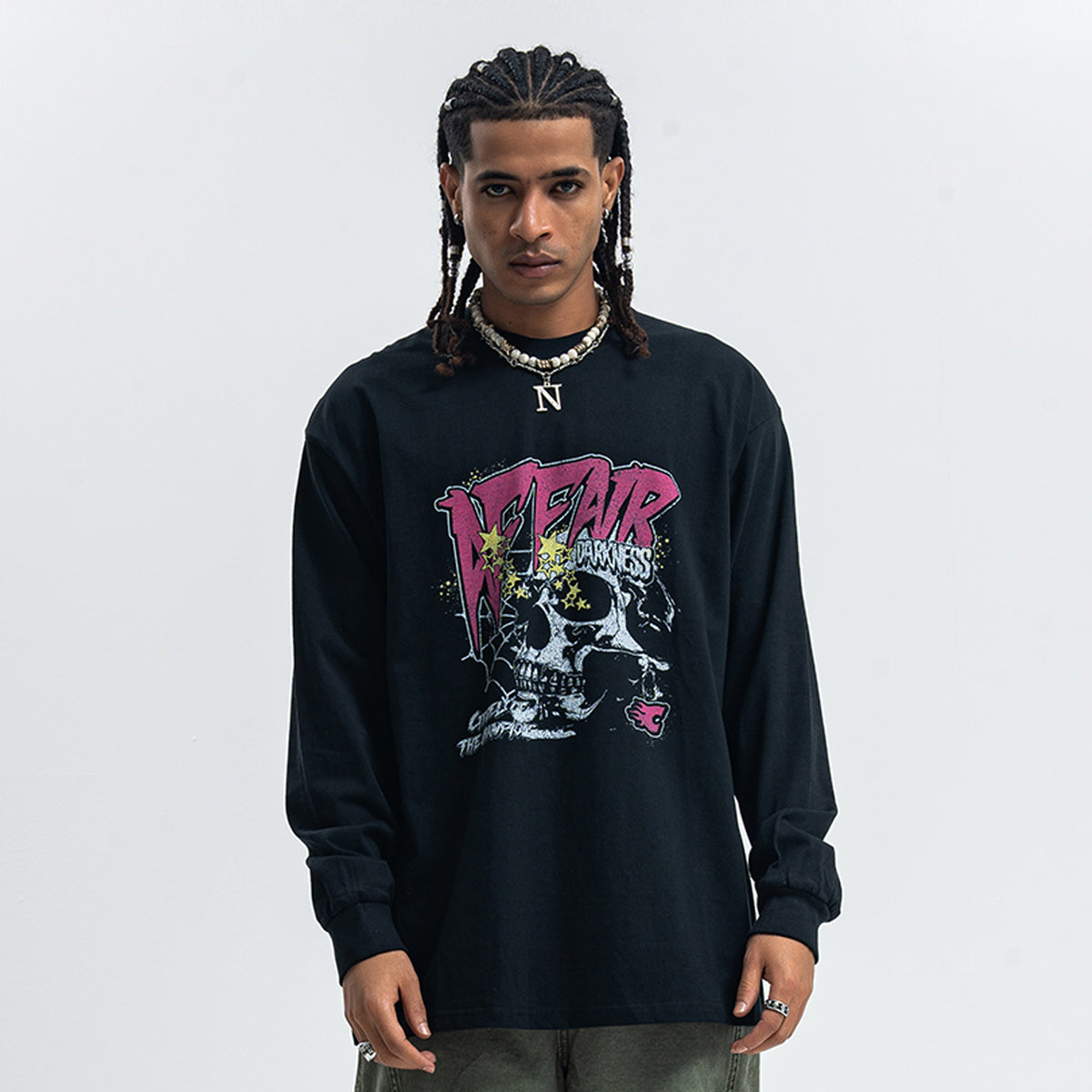 Cyberpunk long sleeve top virtual reality t-shirt in green