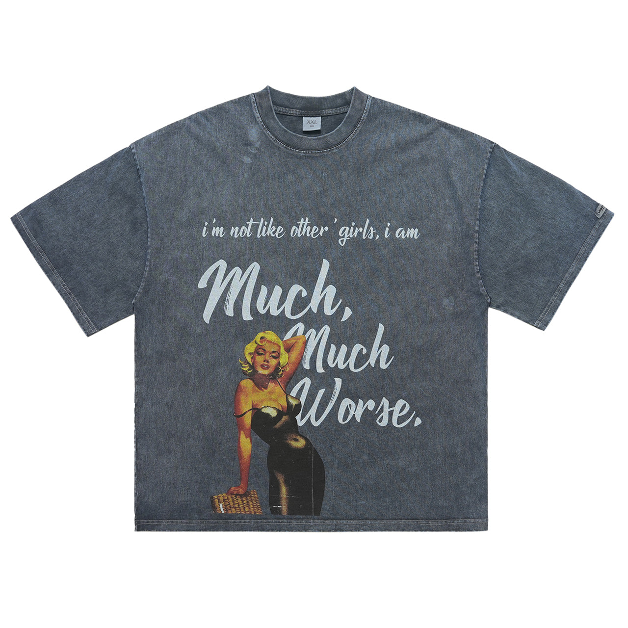 Art deco t-shirt retro movie girl top blondie hollywood tee in blue