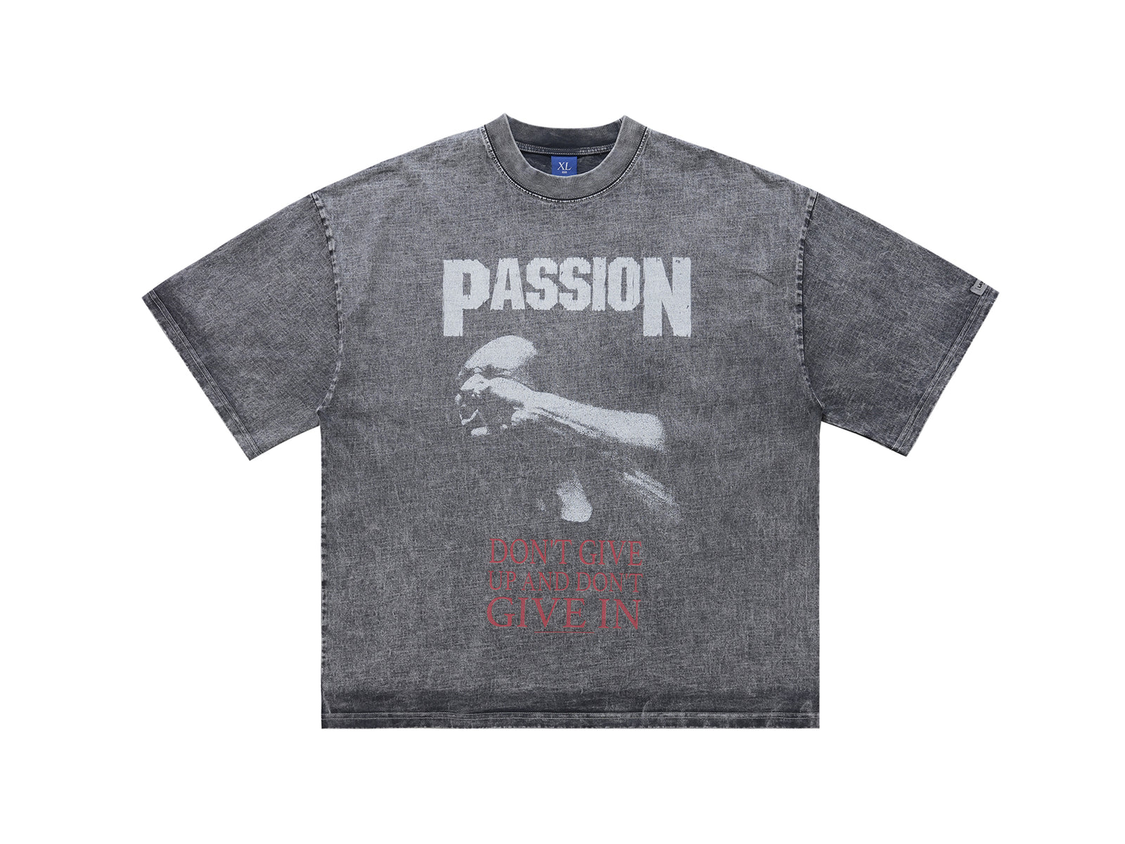 Boxer t-shirt motivational top grunge hip-hop tee in grey