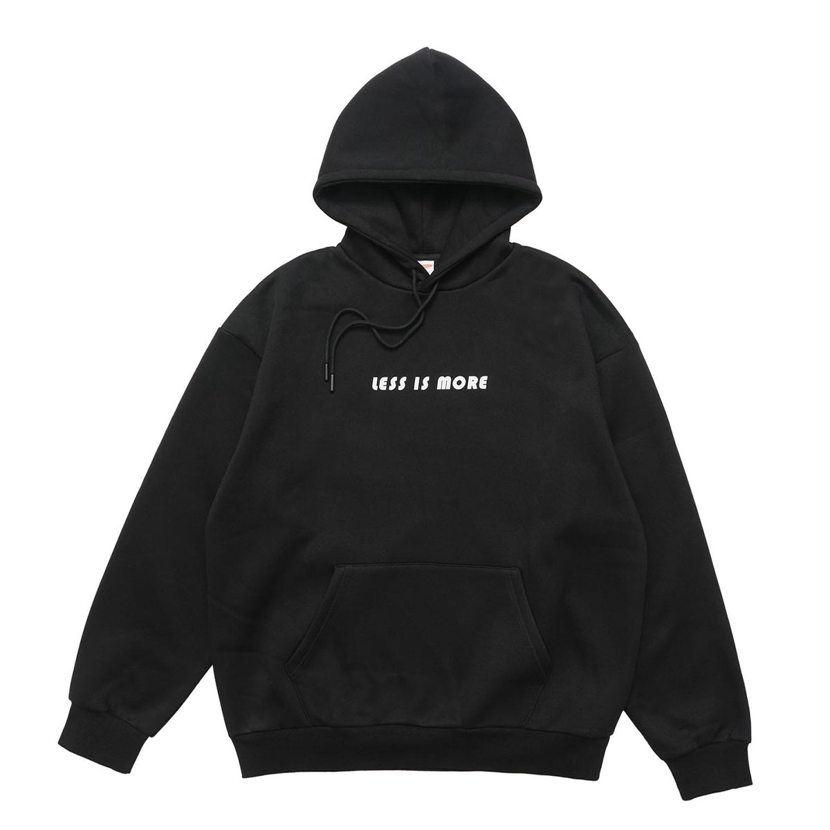 Volcano print hoodie gorpcore flame pullover less is more slogan jumper in black
