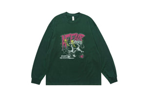 Cyberpunk long sleeve top virtual reality t-shirt in green