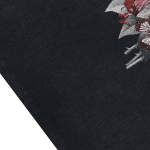 Preppy butterfly sleeveless t-shirt retro floral surfer vest flower print tank top in acid wash black