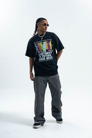 Motivational t-shirt psychedelic top gradient grunge tee in green