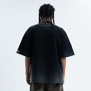 Creepy gothic t-shirt long nails print top scary egg tee in Black