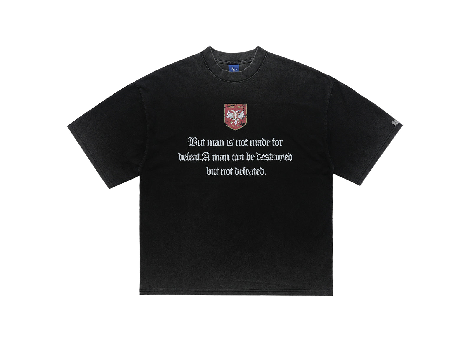 Motivational t-shirt retro grunge top old slogan tee in black