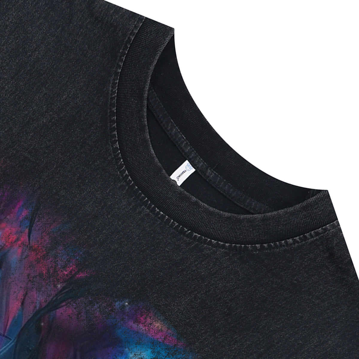 Crazy anime sleeveless t-shirt vintage Japanese vest retro cartoon tank top in acid wash black