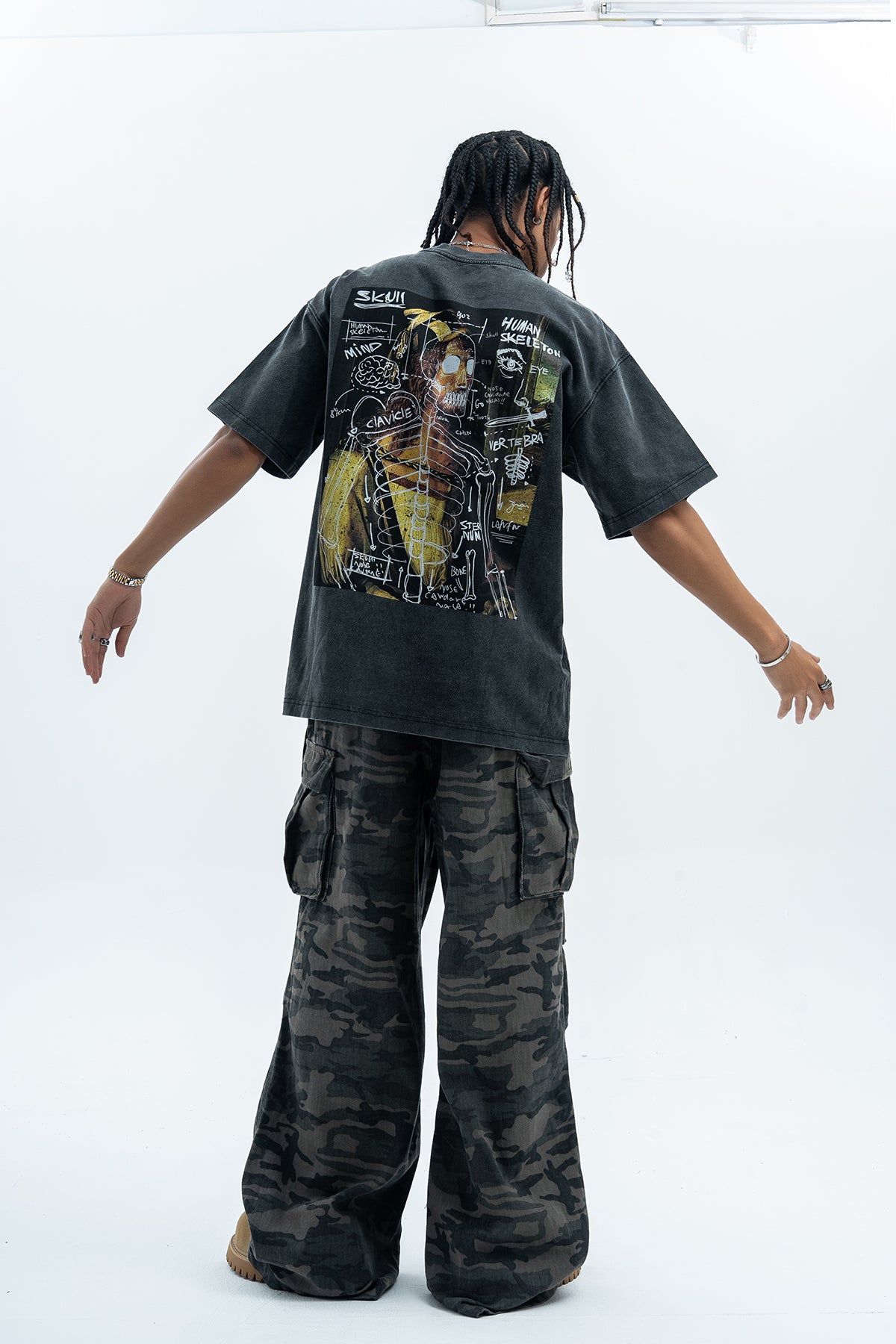 Mona Lisa t-shirt graffiti tee creepy top grunge jumper in green