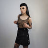 Sheer sleeveless t-shirt transparent tee see-through rocker top grunge mesh punk vest surfer tank top in black