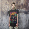 Rainbow sleeveless t-shirt Pride tank top flame surfer vest abstract space print jumper in grey