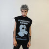 Punk sleeveless t-shirt gas mask print tank grunge rock tee retro raver top Australian surfer vest in black