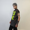 Fuck slogan sleeveless t-shirt punk tank rude print tee grunge rocker top retro surfer vest in grey