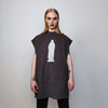 Sleeveless Gothic t-shirt statue print tank top grunge rocker jumper retro surfer vest in grey