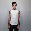 Cutout sleeveless t-shirt cyberpunk tank top distressed tee gothic festival top retro surfer vest cut out holes jumper in white