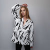 Zebra blazer animal print jacket formal going out tuxedo fancy dress bomber rave party coat tribal varsity coat catwalk stripe jacket white