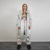 Striped shaggy fur coat longline pastel stripe carnival trench Gay overcoat fuzzy rave bomber Pride festival jacket LGBT custom peacoat