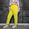 Neon fleece joggers luminous detachable pants handmade fluorescent faux fur raver shorts premium festival overalls in electric party yellow