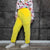 Neon fleece joggers luminous detachable pants handmade fluorescent faux fur raver shorts premium festival overalls in electric party yellow