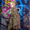 Leopard fleece jacket in brown animal print fluffy bomber