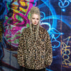 Leopard fleece jacket in brown animal print fluffy bomber