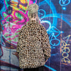 Leopard fleece jacket in brown animal print fluffy bomber