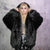 Faux fur luxury jacket handmade premium fleece jacket fluffy hooded coat in black