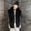 Faux fur luxury jacket handmade premium fleece jacket fluffy hooded coat in black