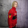 F1 racing jacket multi patch Ferrari motorcycle varsity vintage Formula one letterman bomber premium biker jacket in red