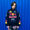 Redbull racing jacket multi patch motorcycle bomber college varsity Formula 1 vintage grunge letterman premium biker jacket in blue