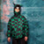 Check print bomber handmade detachable chequerboard pattern puffer devil horn reversible grunge jacket two sided chess coat in green and red