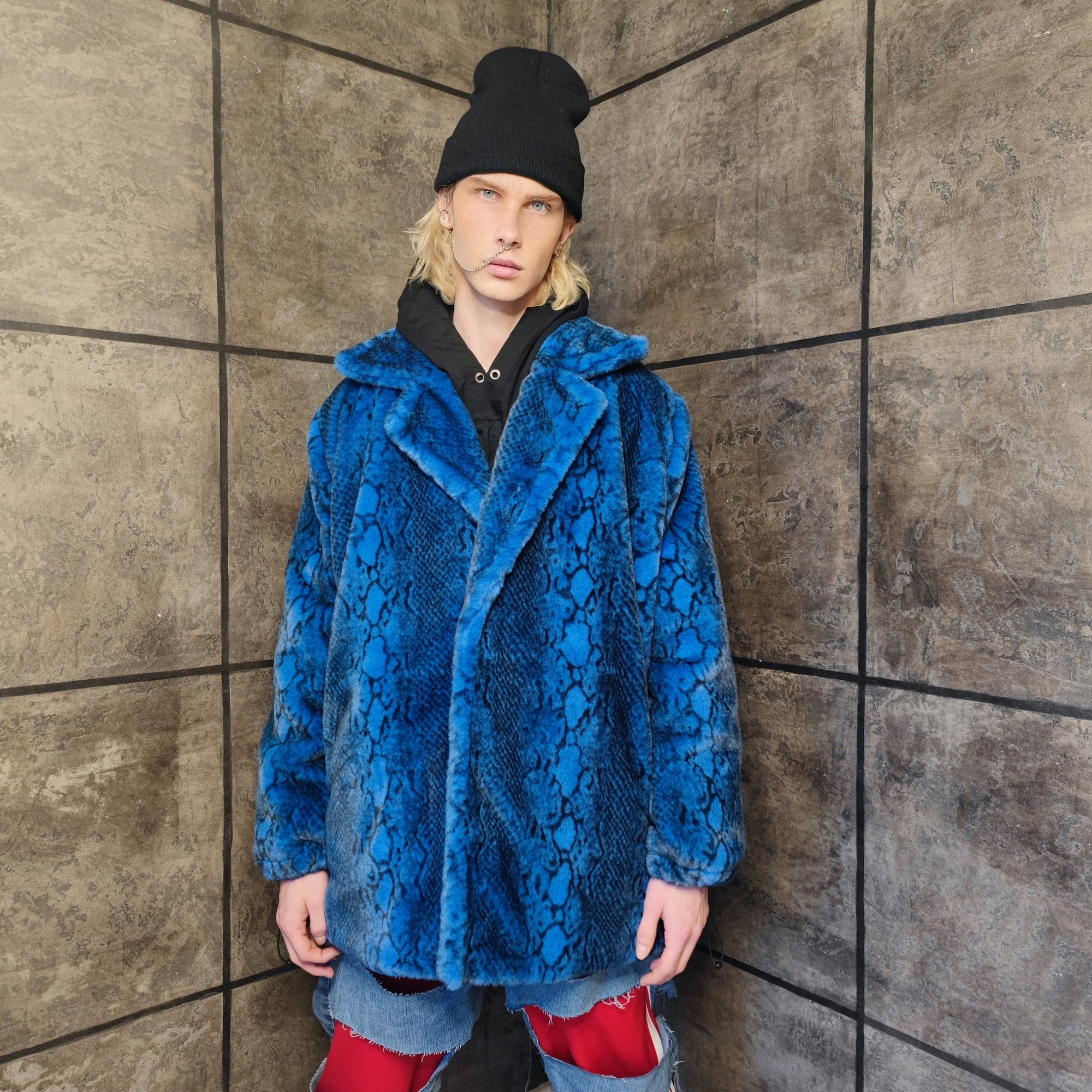 Red snake print puffer jacket hotsell