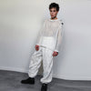 Golden faux fur joggers metallic pants handmade luminous fleece raver trousers premium party overalls in white and gold