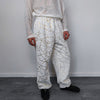 Golden faux fur joggers metallic pants handmade luminous fleece raver trousers premium party overalls in white and gold