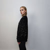 Sequin sweatshirt glitter top sparkle jumper party pullover glam rock long sleeve top embellished sweater in black silver