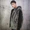 Luxury snake jacket faux fur python print bomber handmade fluffy catwalk fleece puffer premium grunge hooded coat in grey black