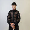 Baggy mesh shirt long sleeve transparent blouse see-through oversize gothic top sheer sweatshirt crotchet jumper in black