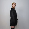 Transparent blazer structured mesh jacket sheer bomber utility catwalk coat see-through gorpcore jacket sexy varsity in black