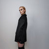 Transparent blazer structured mesh jacket sheer bomber utility catwalk coat see-through gorpcore jacket sexy varsity in black