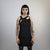 Asymmetric t-shirt cutout sleeveless top utility blouse ripped tank top gothic surfer vest grunge punk tee in black