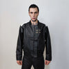 Motor sport jacket faux leather racing bomber snake skin utility jacket PU going out varsity python grunge buckle coat in black