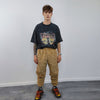 Golden faux fur joggers metallic pants handmade luminous fleece raver trousers premium party overalls in brown and gold