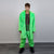 Neon faux fur longline coat shaggy trench bright raver bomber fluffy winter fleece festival jacket burning man coat in green