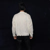 Mesh cardigan transparent sweater distressed knitted jumper textured see-through grunge top punk sweatshirt in white