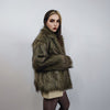 Short fox fur jacket brown long hair mink coat shaggy going out bomber party fleece fancy dress fluffy peacoat catwalk fuzzy boho overcoat