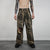 Wide leopard jeans ripped animal print pants denim cheetah joggers glam rock trousers unisex spot print jeans in brown black