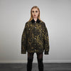 Leopard denim jacket animal print jean bomber glam rocker coat spot jacket cheetah overcoat in green black